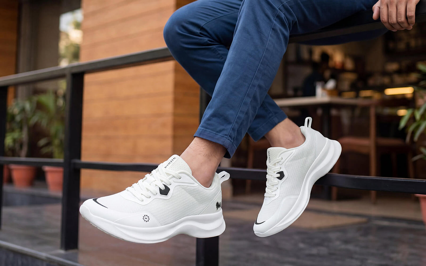 Grid Rush Sneakers For Men : White
