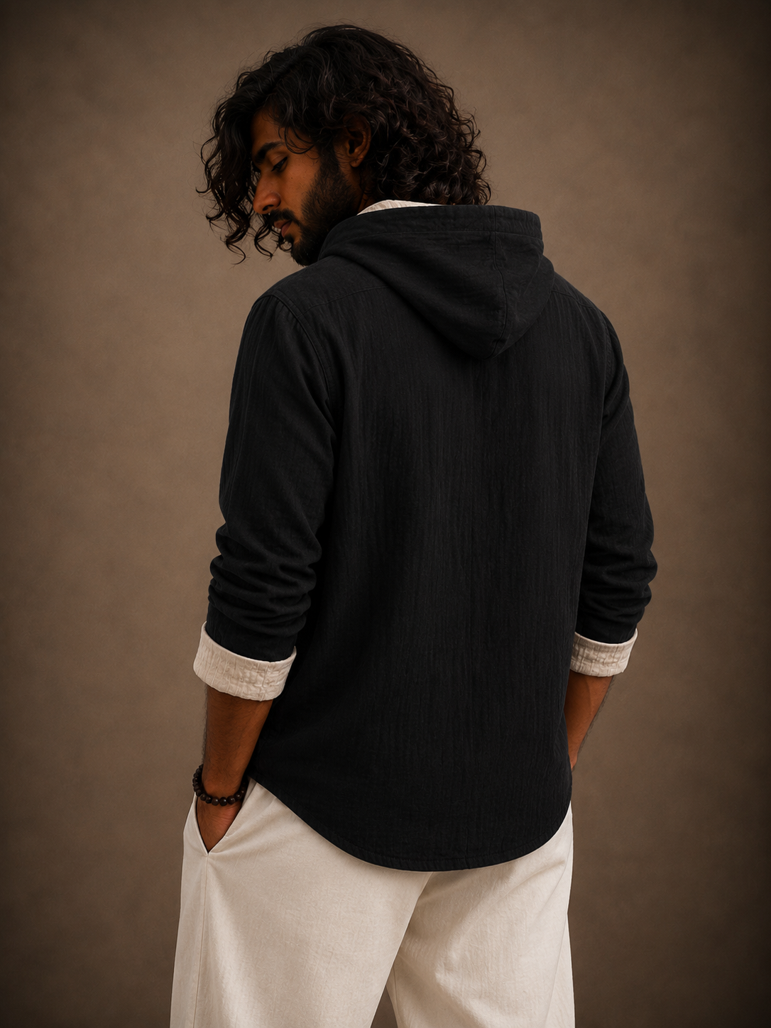Men's Mouse Graphic Hooded Shirt – Full Sleeve Casual Wear