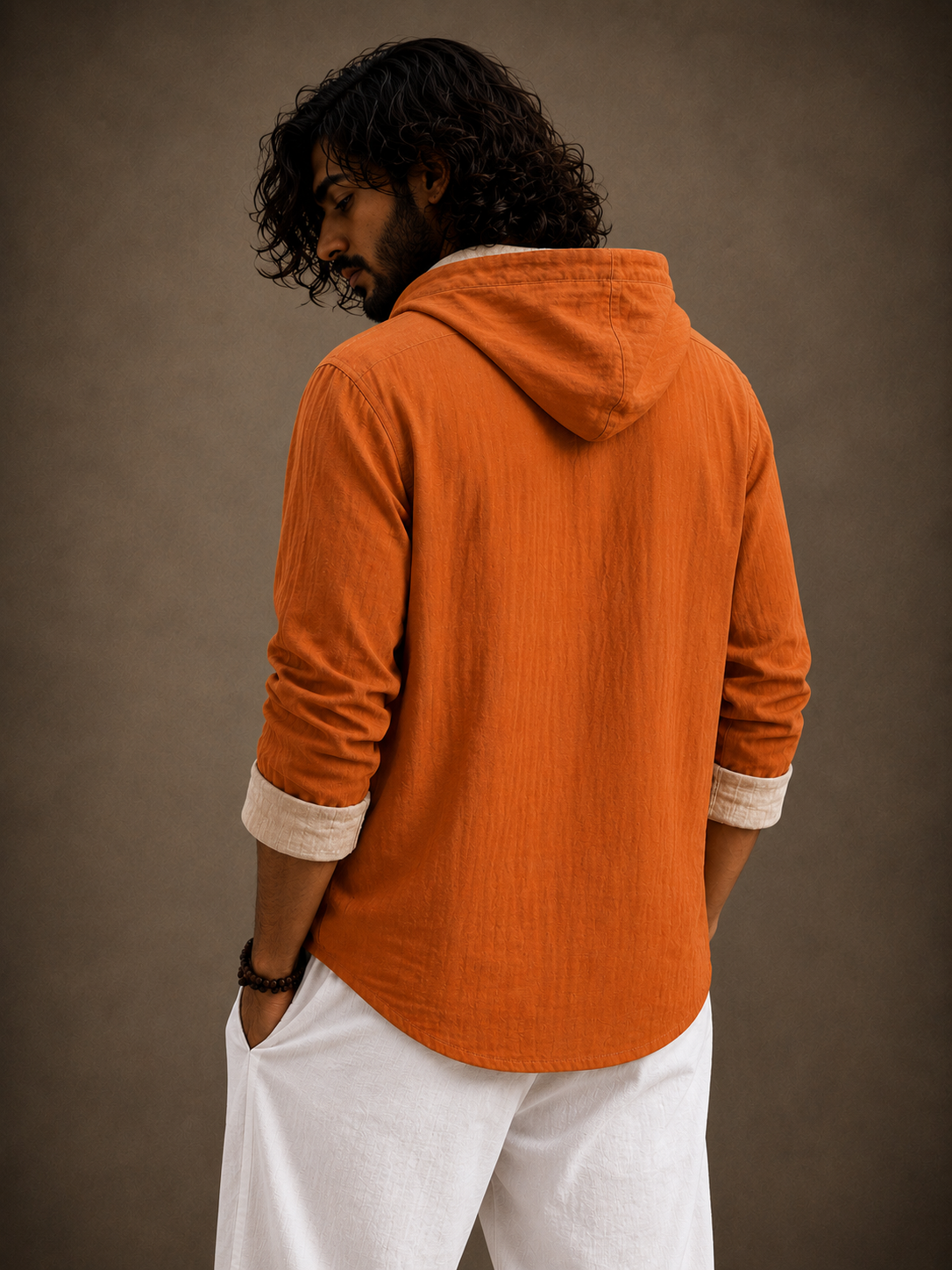 Men's Music Graphic Hooded Shirt – Full Sleeve Casual Wear