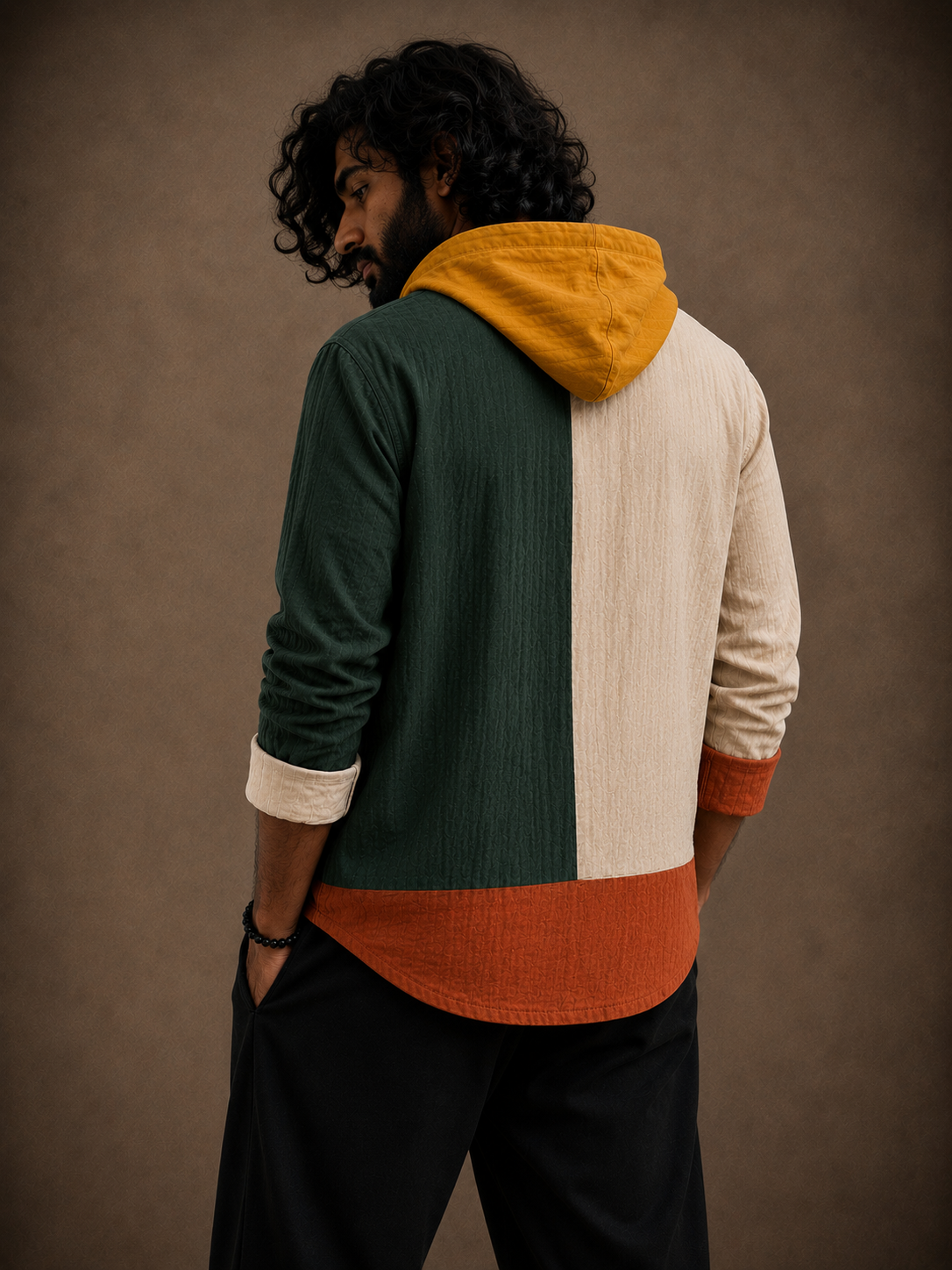 Men's Monkey Graphic Hooded Shirt – Full Sleeve Casual Wear