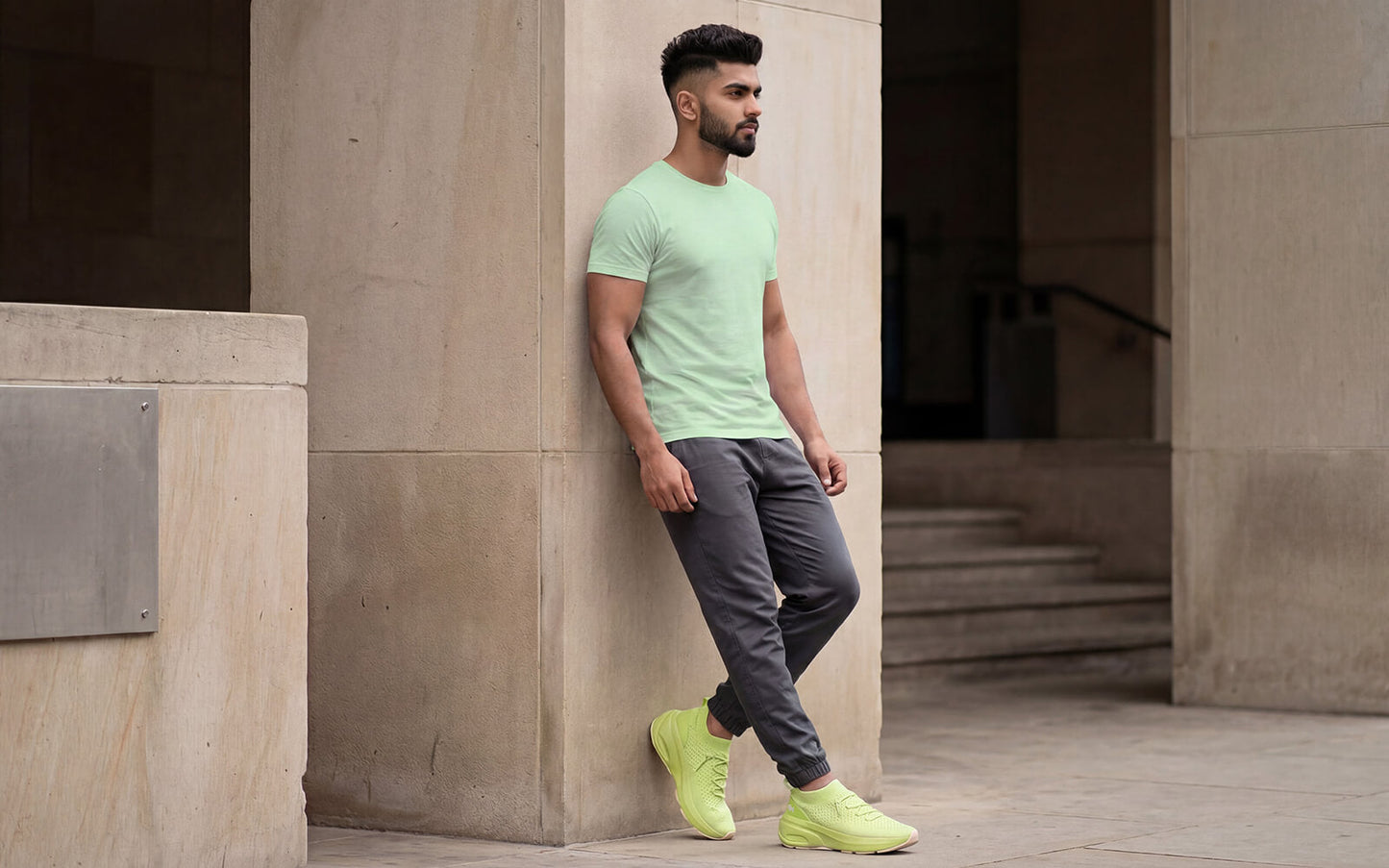 Begin Walk Soothe Lace Ups for Men : Lime