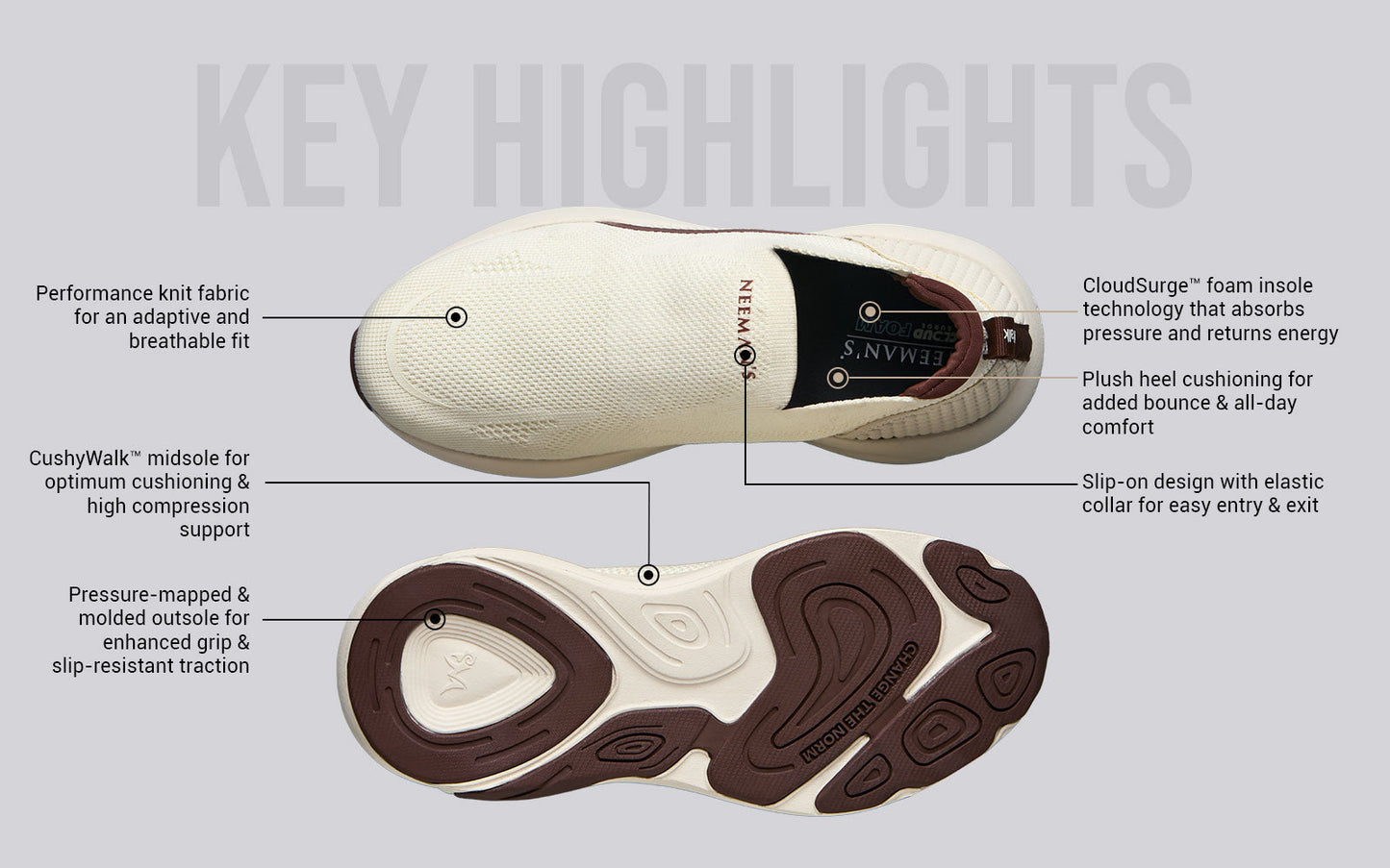 Begin Walk Ease For Men : Ivory