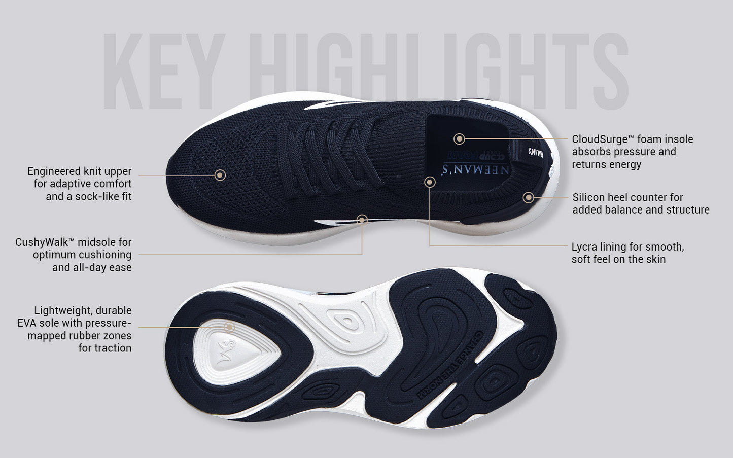 Begin Walk Lite For Men : Black