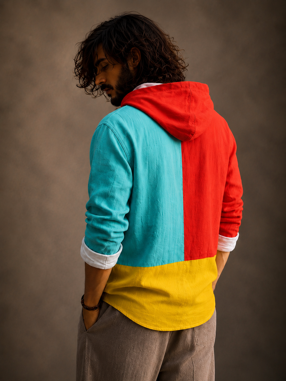 Stylish Multi-Color Hooded Shirt for Men – Dog Print Design