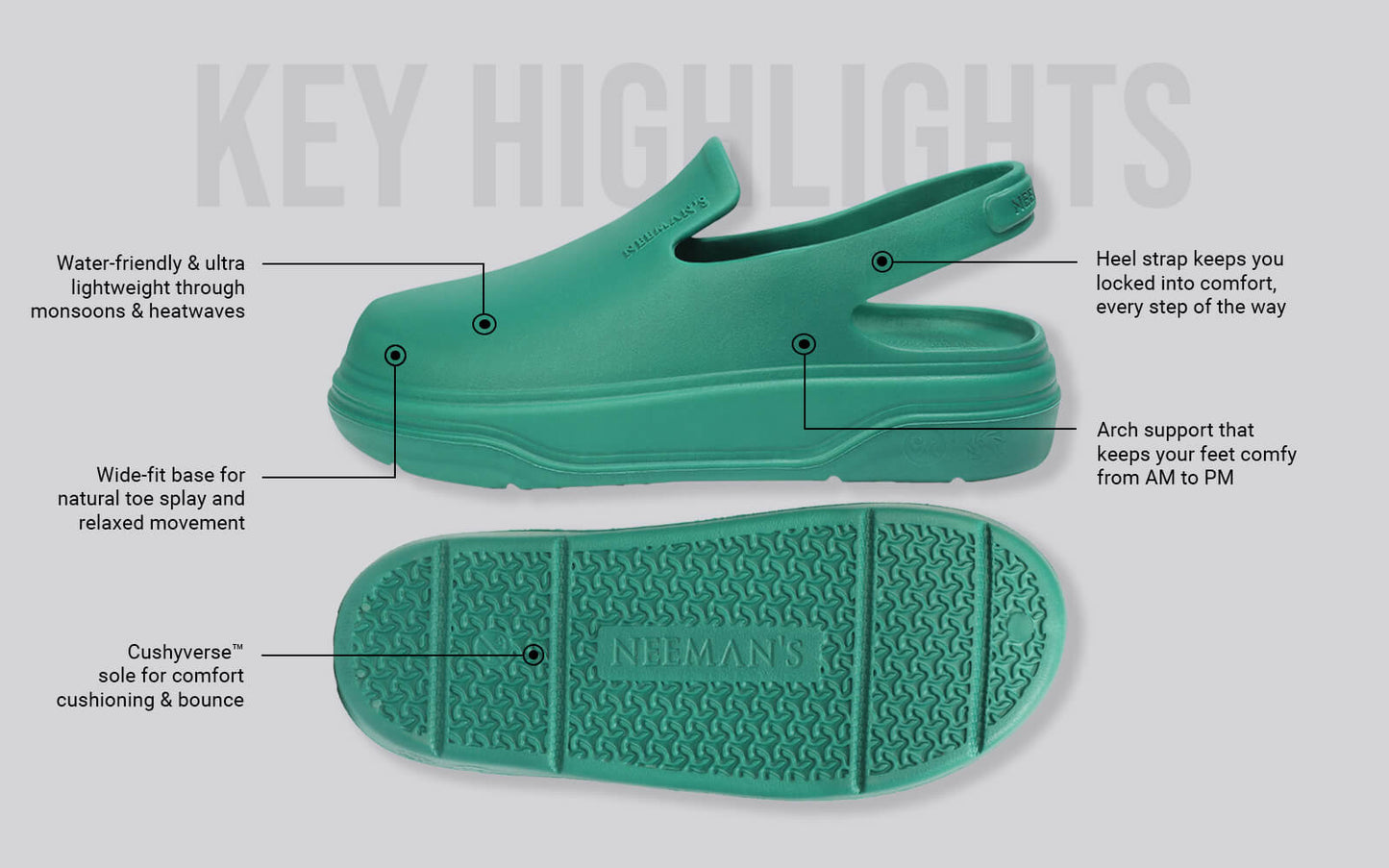 Cushers Clogs For Men : Pepper Green