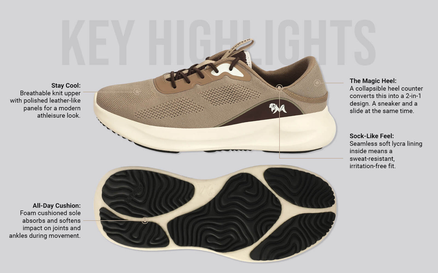 DuoForm Sneakers for Men : Ecru