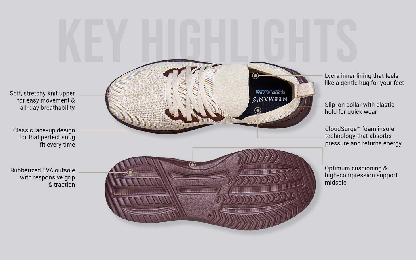Ease Walk Snug : Ivory Brown