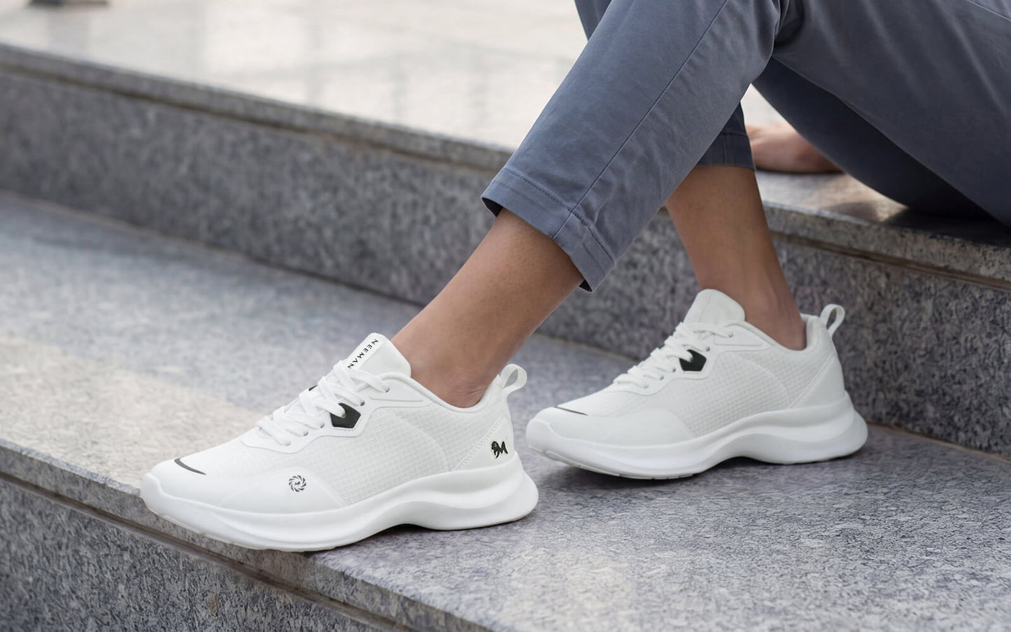 Grid Rush Sneakers For Women : White