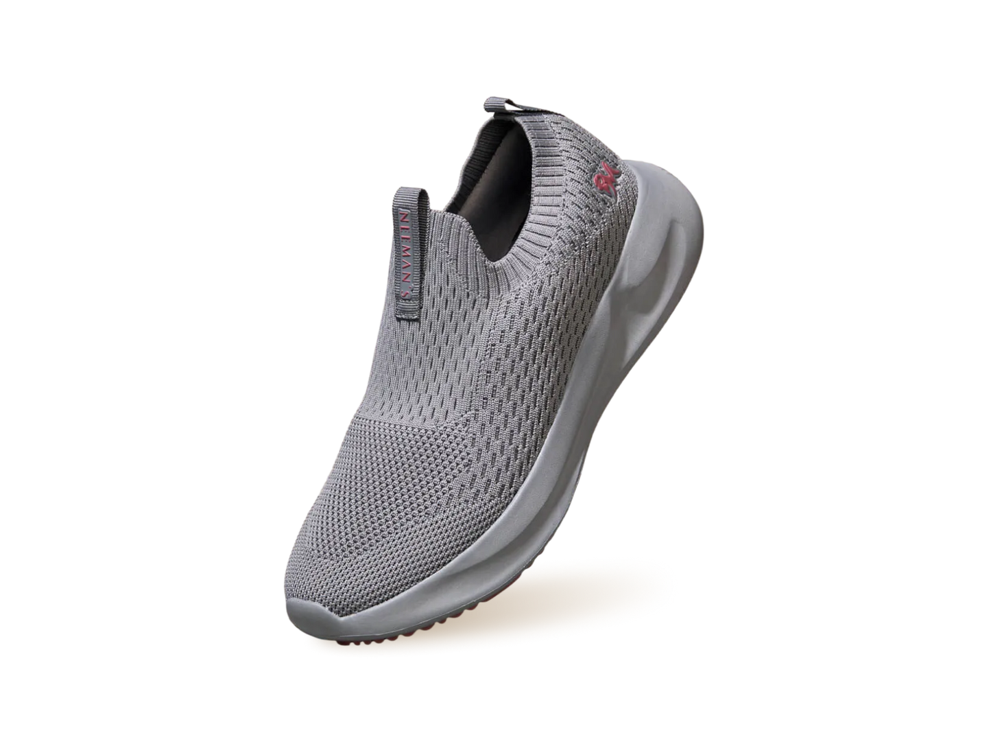 Knit Trainers For Women : Grey-Pink