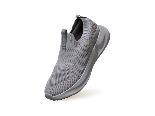 Knit Trainers For Women : Grey-Pink
