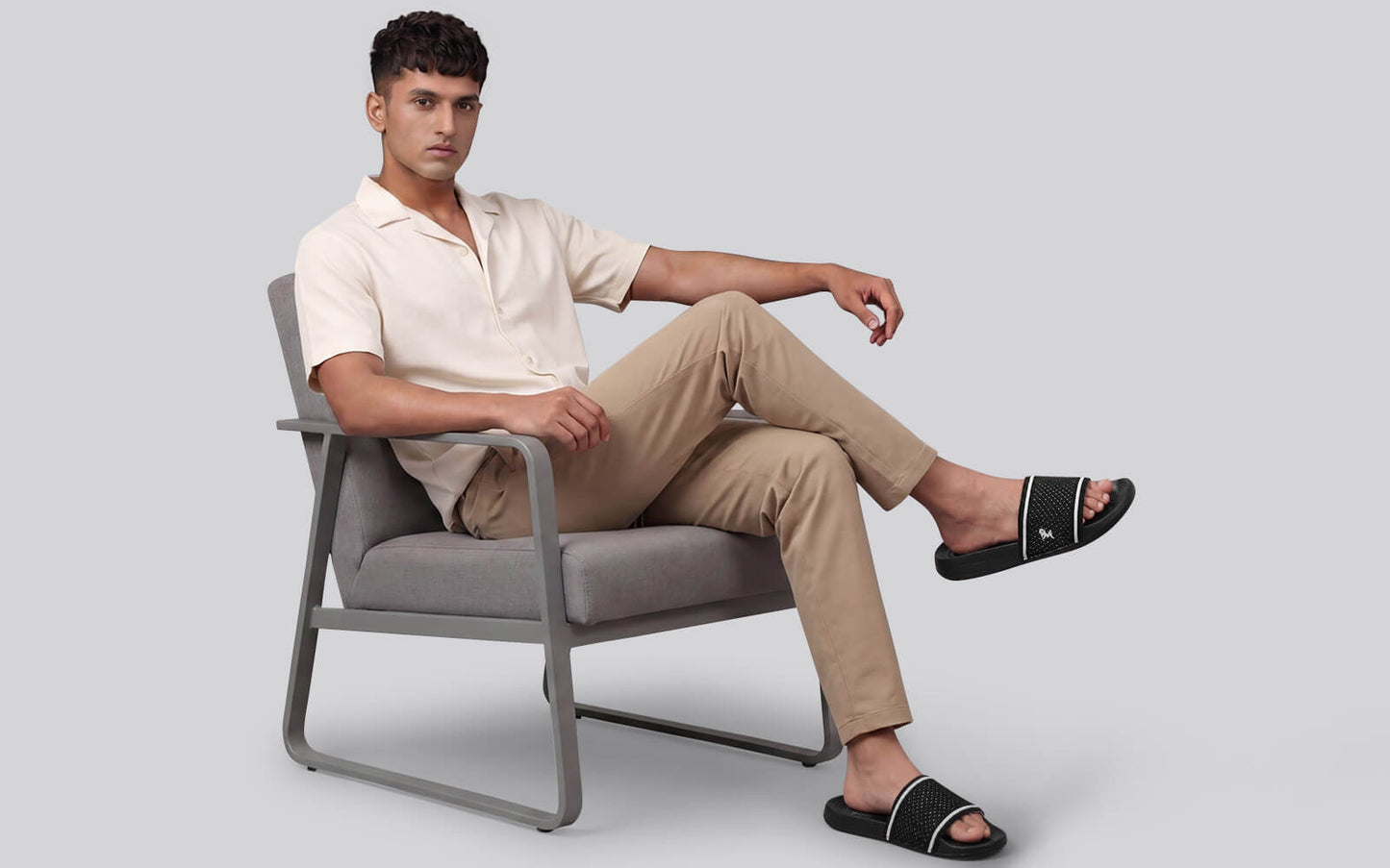 High Sprout Knitro Slides For Men : Black