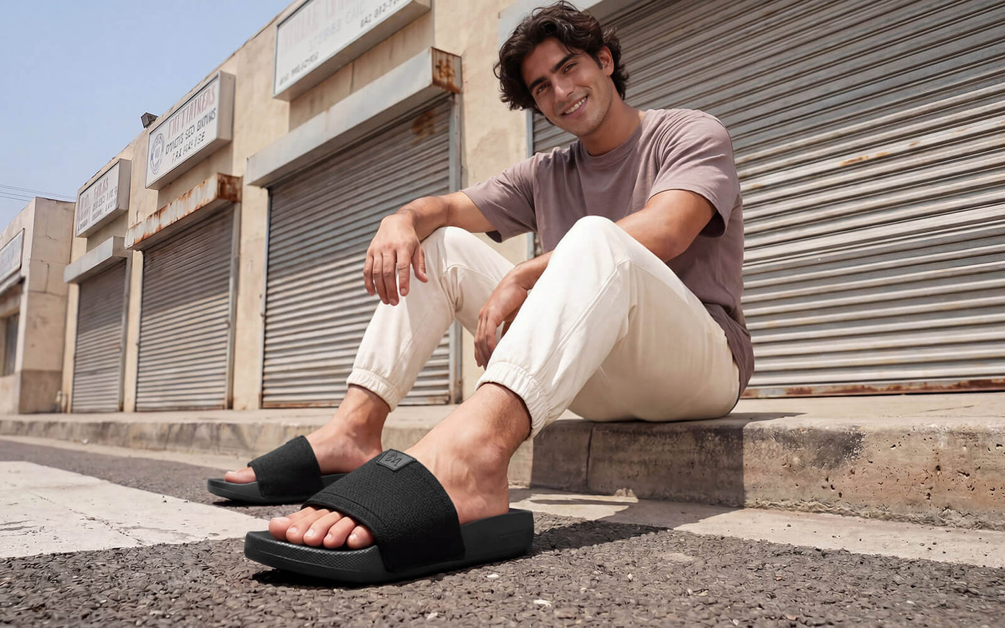 High Sprout Glideway Slides For Men : Black