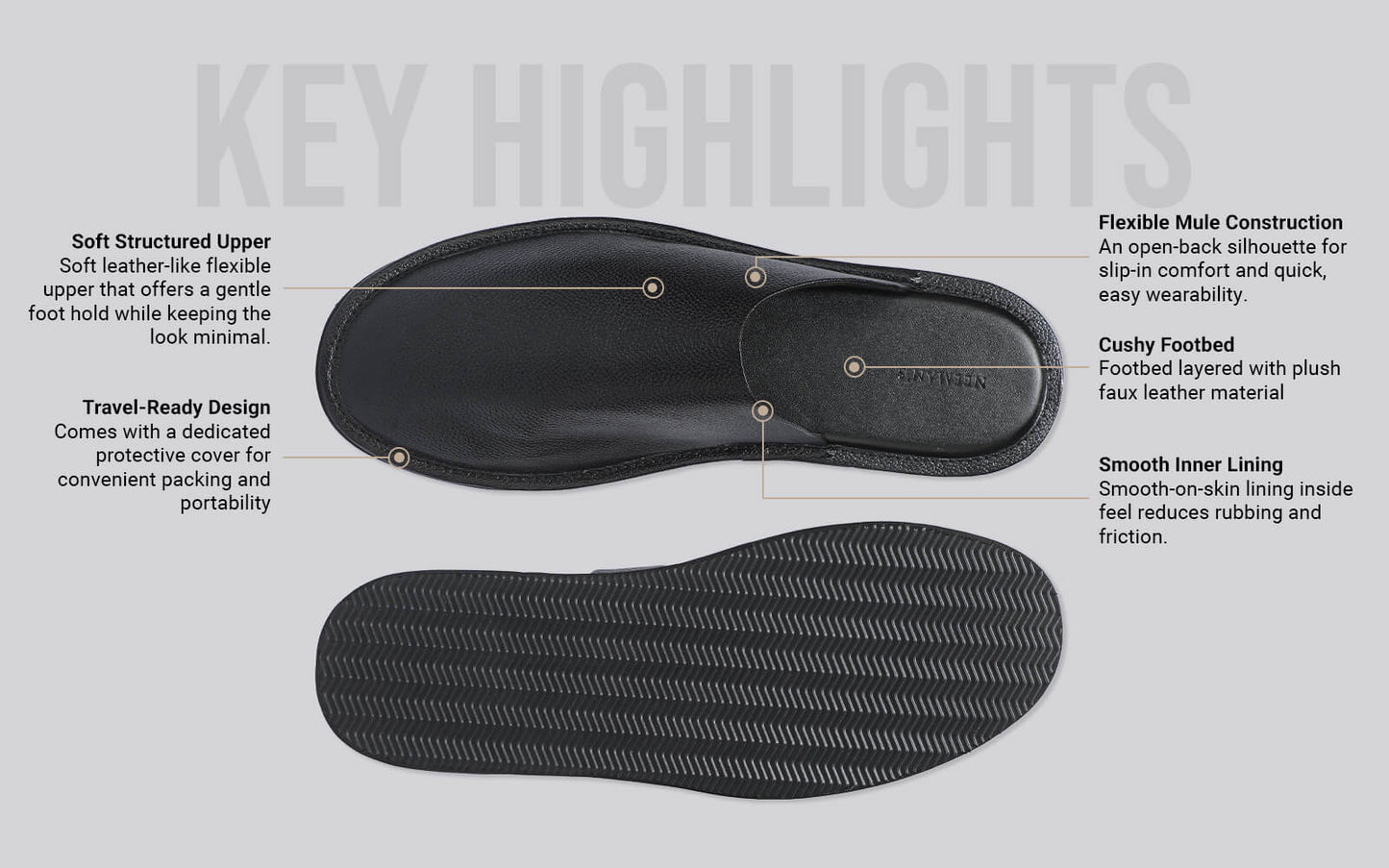 Lounge Mules For Men : Black