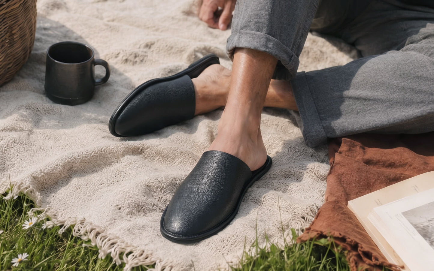 Lounge Mules For Men : Black