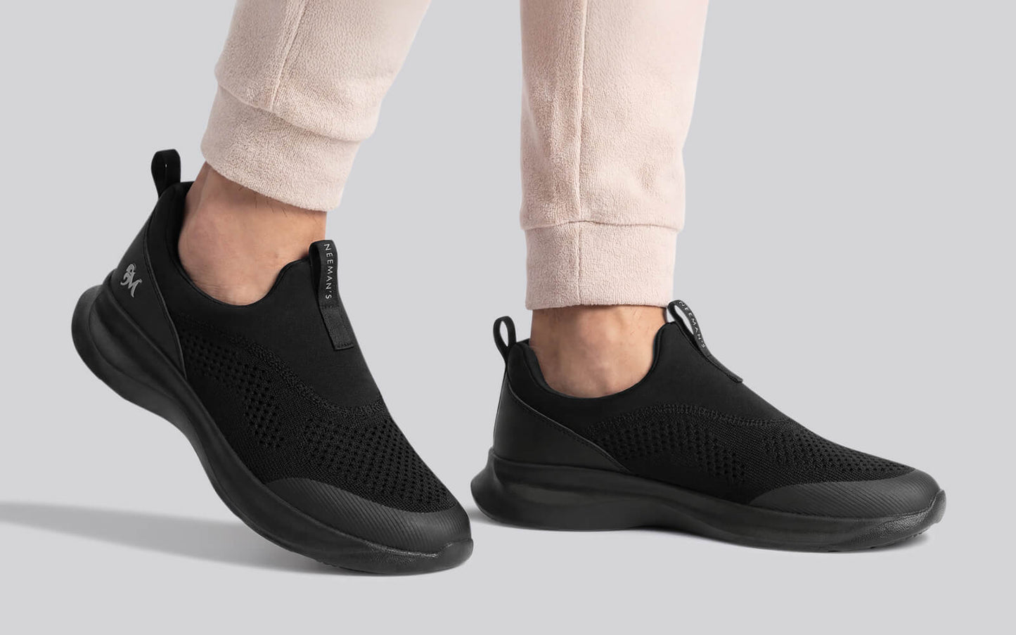 Mono Curve Slip Ons for Men : Black