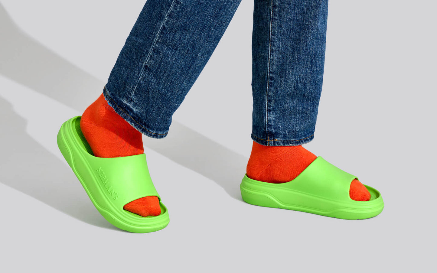 Cushers Slides For Men : Neon Green