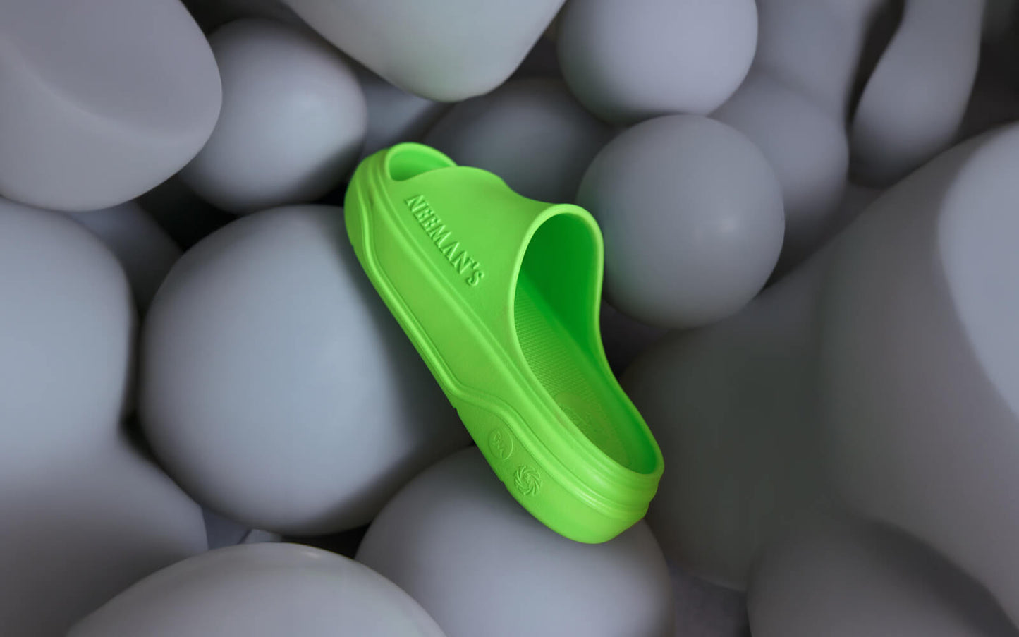 Cushers Slides For Women : Neon Green