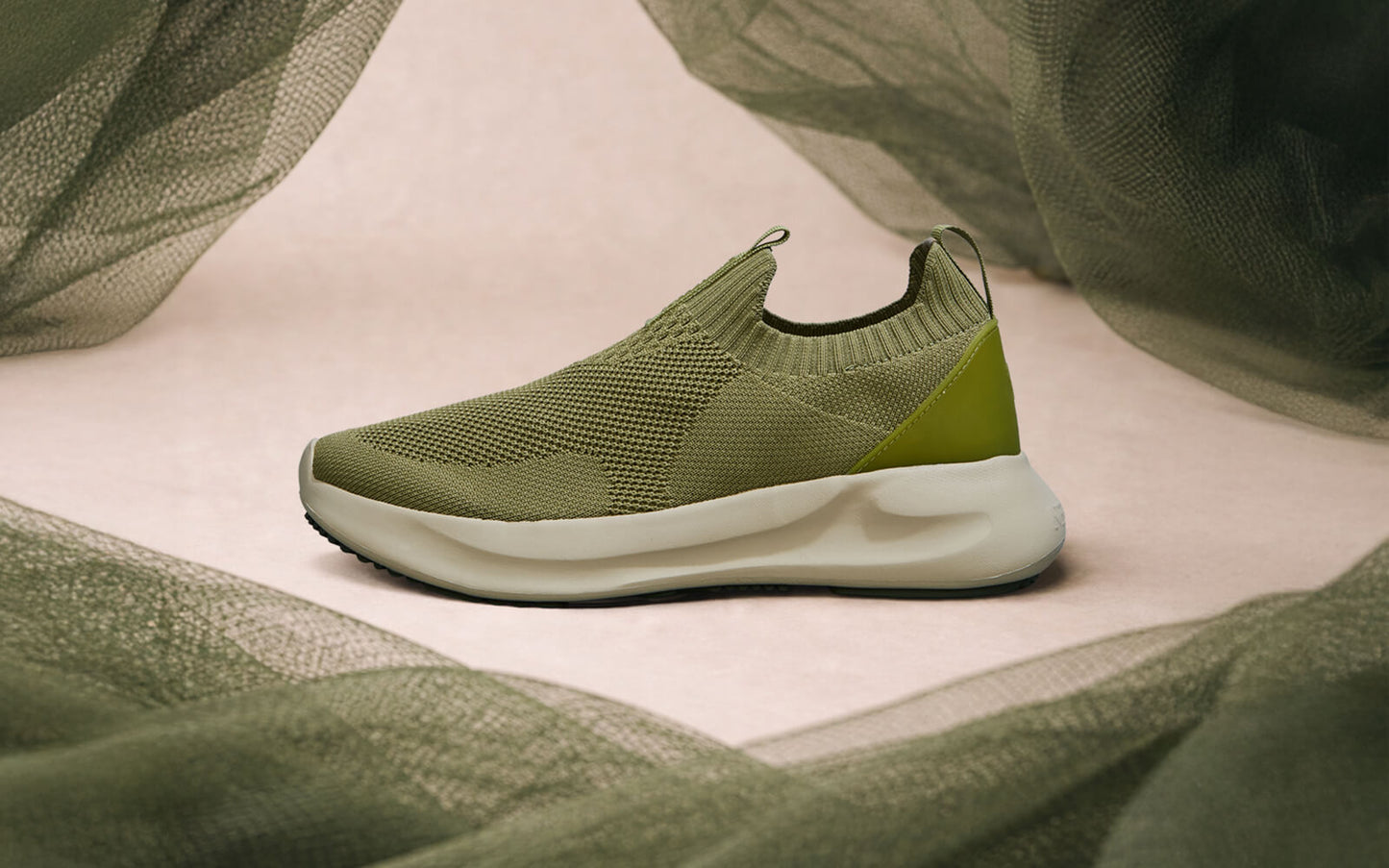 Flex Rib Slip Ons : Olive