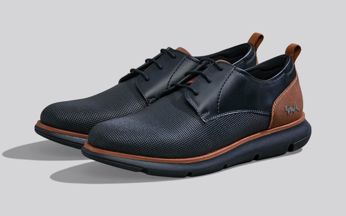 Textured Derby Sneakers : Black