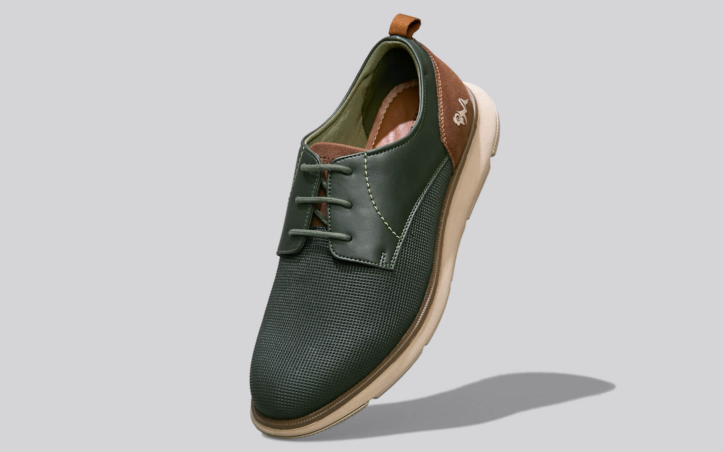 Textured Derby Sneakers : Olive