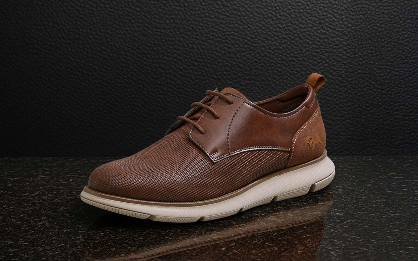 Textured Derby Sneakers : Tan Brown