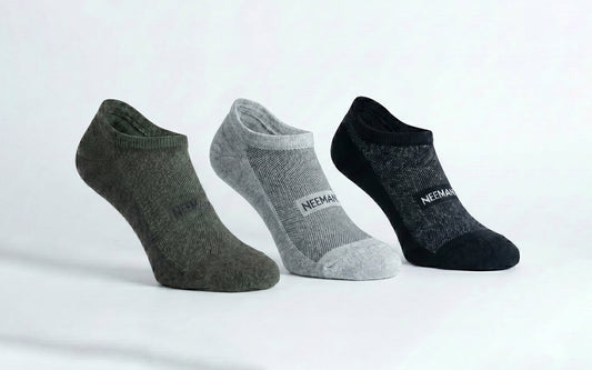 No Show Socks : Black Olive Grey (Pack of 3)