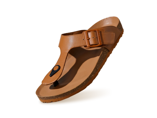 Cork Thong Sandals : Tan